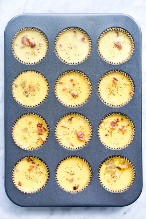 Egg Bites In Cupcake Liners, Eggs In Cupcake Pan, Oven Eggs Bake Muffin Tins, Freeze Muffins, Eggs In Oven, Baked Egg Cups, Egg Muffin Cups, Eggs In Muffin Tin, Breakfast Cupcakes