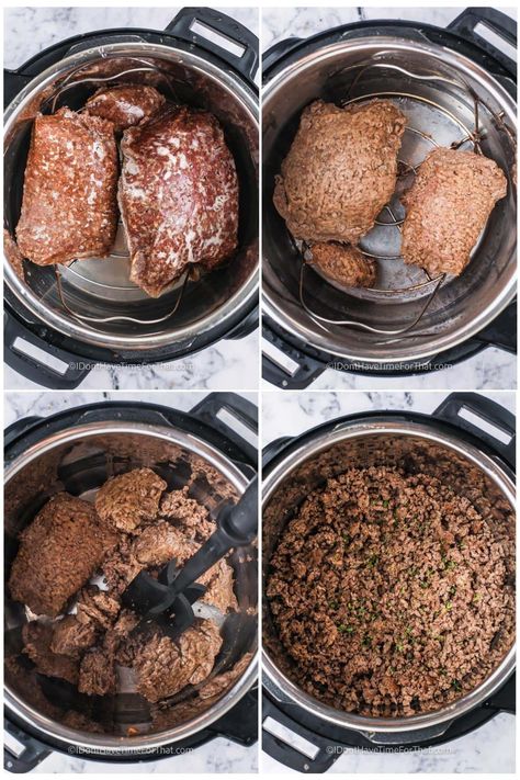 Frozen Taco Meat Instant Pot, Frozen Sausage In Instant Pot, Instant Pot Chili Frozen Ground Beef, Frozen Hamburger Instant Pot, Frozen Beef Instant Pot, Frozen Meat Instant Pot Recipes, Frozen Ground Beef Instant Pot Recipes, Instant Pot Ground Beef Recipes Easy, Frozen Ground Beef Recipes