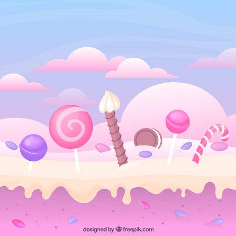 Colorful candy land background | Free Vector #Freepik #freevector #background #food #candy #colorful Candy Land Background, Land Background, Idea Lab, Castle Illustration, Castle Background, Background Food, Sweet Magic, Black And White Instagram, Food Candy