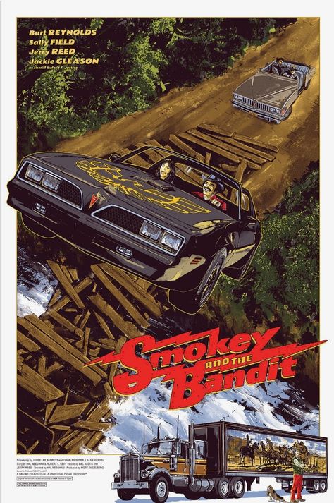 Bandit Trans Am, Jerry Reed, Jackie Gleason, The Bandit, Movie Cars, Iconic Movie Posters, Smokey And The Bandit, Burt Reynolds, Movie Poster Art