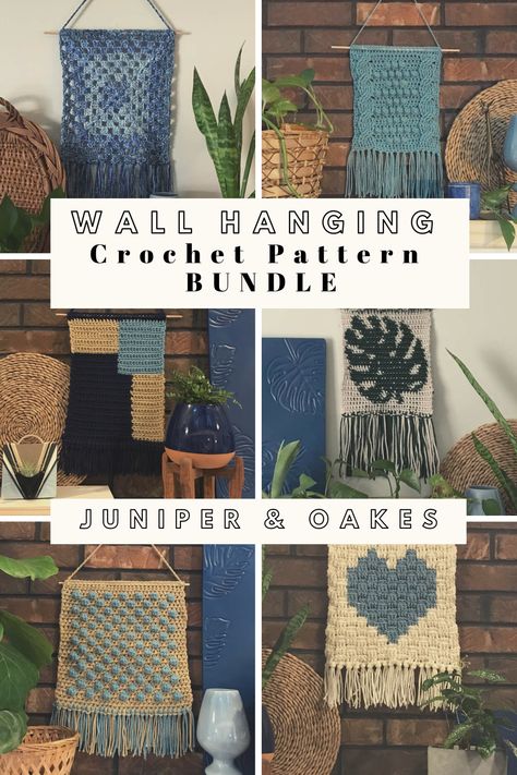 Crochet Wall Hanging Patterns to Add Character to Your Home — Juniper & Oakes Free Crochet Wall Hanging Patterns, Crochet Wall Organizer Free Pattern, Crochet Fall Wall Hanging Free Pattern, Boho Crochet Wall Hanging Pattern, Fall Wall Hanging Crochet, Free Crochet Wall Hanging Patterns Boho, Knitted Decor, Handmade Wall Hangings, Bathroom Wall Hanging