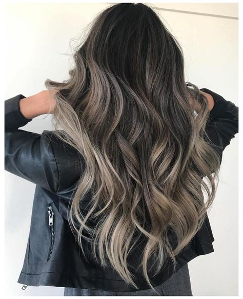 Ash Blonde Balayage, Balayage Hair Dark, Balayage Blonde, Long Hair Color, Beautiful Hair Color, Gray Hair Highlights, Ombré Hair, Trendy Hair Color, Balayage Brunette