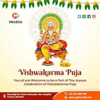 Vishwakarma Puja Branding Post Vishwakarma Puja Invitation Card, Puja Invitation, Lord Vishwakarma, Vishwakarma Puja, Hindu Festival, Joyous Celebration, Hindu Festivals, Branding Ideas, The Festival