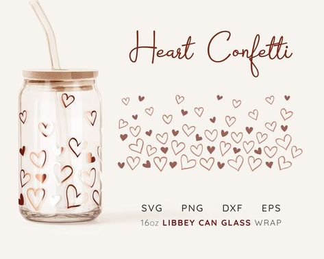 Beer Can Glass Svg Hearts LIBBEY GLASS SVG Libbey Glass Wrap Svg Valentines Day Glass Can  #svg #svgquotes #svgideas #svgfiles #freesvg #svgdesigns Svg For Glass Cups, Glass Can Cup Svg, Diy Cricut Glass Cup, Libby Cup Designs Free, Glass Can Cups Designs, Valentines Day Cups Vinyl, Beer Can Glass Design Svg Free, Tumbler Svg Designs Free, Valentines Glass Cup