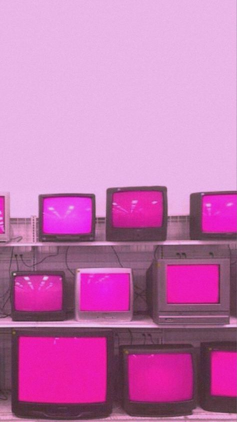 Retro Tv Aesthetic Wallpaper, Harajuku Aesthetic Background, Pink Retro Futurism, 90s Aesthetic Wallpaper Retro Pink, Vintage Pink Aesthetic Wallpaper 90s, Tv Aesthetic Grunge, Old Television Aesthetic, Pink Tv Aesthetic, Lockscreen Aesthetic Vintage 90s