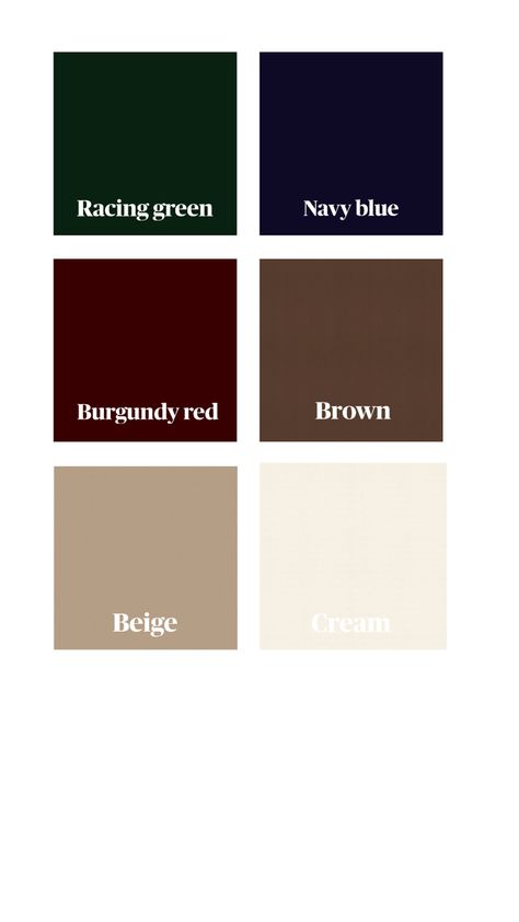 Navy Color Palette, Burgundy Outfit, Navy Outfit, Beige Outfit, Racing Green, Brown Outfit, Equestrian Outfits, Navy And Brown, Cream Beige