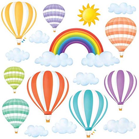 Amazon.com: DECOWALL DWT-1801 Rainbow and Hot Air Balloons Kids Wall Stickers Wall Decals Peel and Stick Removable Wall Stickers for Kids Nursery Bedroom Living Room: Gateway Kids Wall Stickers, Wall Stickers For Kids, Childrens Wall Stickers, Rainbow Room, Stickers For Kids, Nursery Wall Stickers, Removable Wall Stickers, Stickers Wall, Kids Nursery