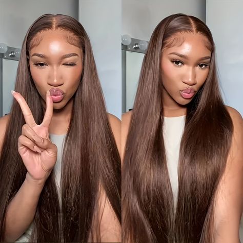 Faster shipping. Better service Good Quality Wigs Lace, Brown 30 Inch Wig, 22 Inch Wig Straight, Front Lace Wigs Human Hair Straight, Middle Part Brown Wig, Chocolate Brown Straight Wig, Chocolate Brown Wig Black Women, Honey Brown Lace Front Wig, Cool Chocolate Brown Hair