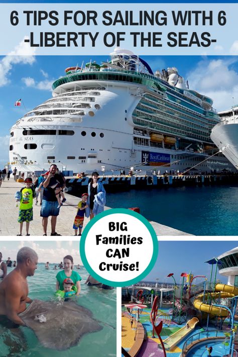 6 Tips for Sailing with a Family of 6 on Liberty of the Seas - Katie and her family enjoy a trip on this big family friendly Royal Caribbean ship. #bigfamilytravel #cruisefor6 #royalcaribbean Liberty Of The Seas, Royal Cruise, Cruise Activities, Ship Travel, Best Cruise Ships, Big Families, Royal Caribbean Ships, Luxury Cruise Ship, Float Trip