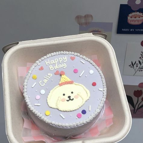 Minuman Starbucks, Minimal Cake, Puppy Cake, Korean Cake, Dog Birthday Cake, Simple Cake Designs, Dog Cakes, Bento Cake, Simple Birthday Cake