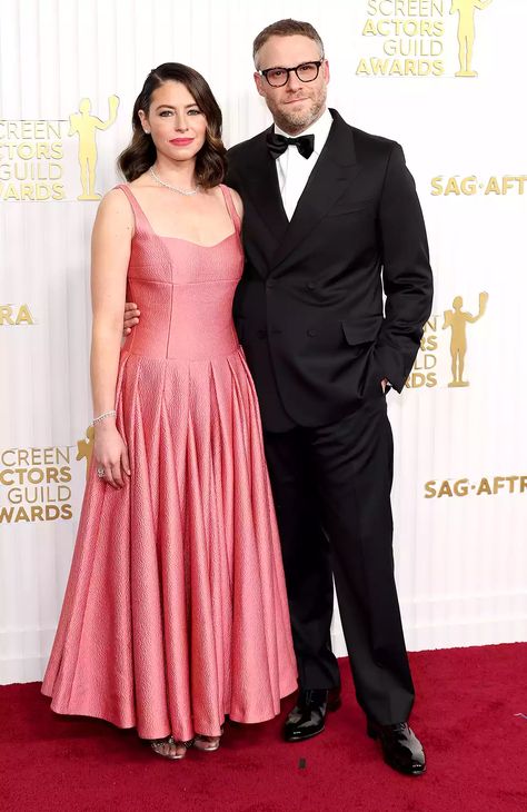 SAG Awards 2023 Red Carpet Arrivals Photos Sag Awards 2023, Cannes Film Festival Fashion, Lauren Miller, 2023 Red Carpet, Seth Rogen, Emilia Wickstead, Sag Awards, On The Red Carpet, Red Carpet Looks