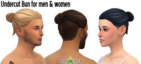 Sims 4 Undercut, Man Ponytail, Around The Sims 4, Sims 4 Hair Male, Pompadour Men, Hair Trends 2015, Sims 4 Anime, Pelo Sims, Hair Undercut