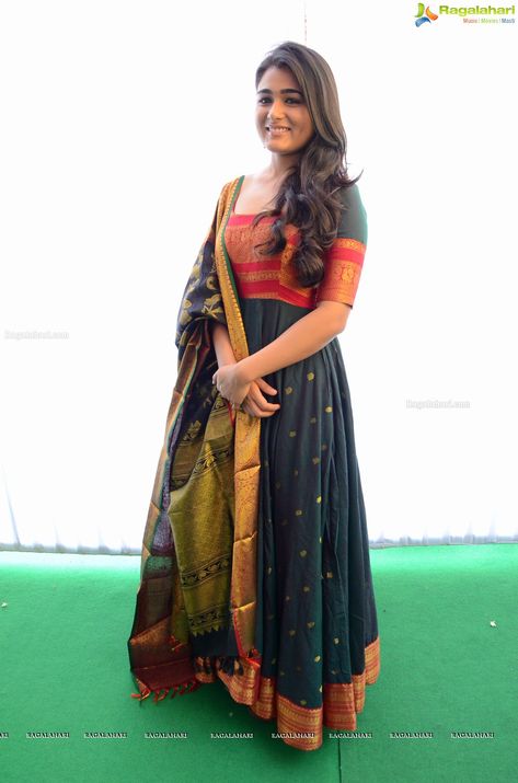 Shalini Pandey, Arjun Reddy, Silk Dress Design, Outside Pictures, Telugu Heroines, Long Frock Designs, Long Gown Design, Half Saree Lehenga, Anarkali Dress Pattern