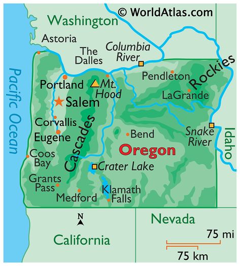 Oregon Maps & Facts - World Atlas America Outline, Map Of Oregon, State Project, Usa Maps, Earth Crafts, Broken Bonds, Kansas Map, Oregon Map, Rustic Homes