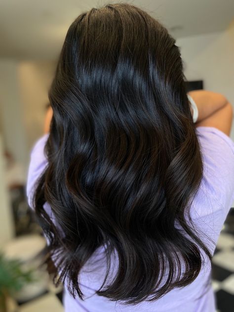 Level 3 Hair Color Dark Brown, Expensive Brunette Hair Color 2023, Dark Chocolate Brown Hair Espresso, Brunette 2023, Darker Brown Hair, Rich Dark Brown Hair Color, Warm Black Hair, Espresso Balayage, Jet Black Hair With Highlights