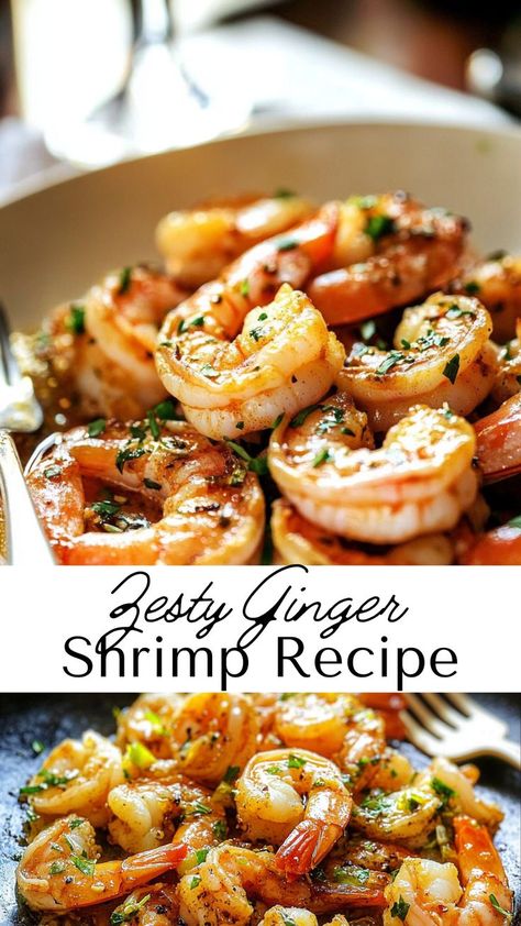 This ginger garlic shrimp recipe is a zesty combination of shrimp, ginger, and fresh garlic! It’s a simple and speedy dish with a bold, tangy flavor profile that pairs wonderfully with rice or veggies. Perfect for when you need a flavorful meal in a flash! Recipes With Ginger, Ginger Shrimp, Shrimp With Garlic, Frozen Shrimp, Recipes To Try At Home, Shrimp Recipes Easy, Ginger Recipes, Shrimp Recipe, Garlic Shrimp