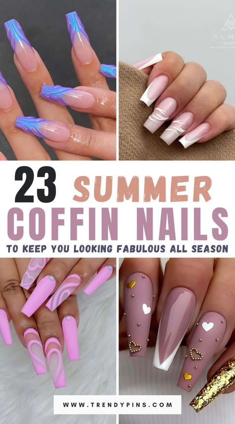 Coffin Nails Designs Summer 2024, Fun Nail Ideas Creative, Fancy Birthday Party Ideas, Summer Coffin Nail Ideas, Birthday Party Ideas For Women, Party Ideas For Women, Coffin Nail Art Designs, Summer Coffin Nails, Fancy Birthday Party