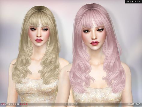 Juliet Hair, New Year New Hair, Aurora Hair, 2000s Hair, Juliet Starling, Gyaru Hair, Two Color Hair, Sims 4 Black Hair, Mod Hair