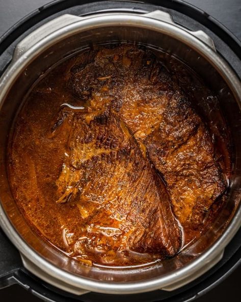 Tender, Melt-in-Your-Mouth Instant Pot Brisket Brisket In The Instant Pot, Instapot Brisket Tacos, Instant Pot Beef Brisket Recipes, Frozen Brisket Instant Pot, Beef Roast Instant Pot Recipes, Brisket In Oven Recipes, Tritip Roast Recipes Instant Pot, Beef Shoulder Instant Pot, Brisket In Pressure Cooker