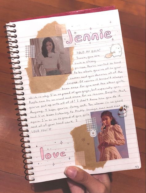 Jennie Journal Ideas, Blackpink Doodle Art Journals, Blackpink Journal Ideas Aesthetic, Blackpink Scrapbook Ideas, Blackpink Notebook Ideas, Jennie Scrapbook, Blackpink Diary Ideas, Blackpink Journaling, Black Pink Journal Ideas