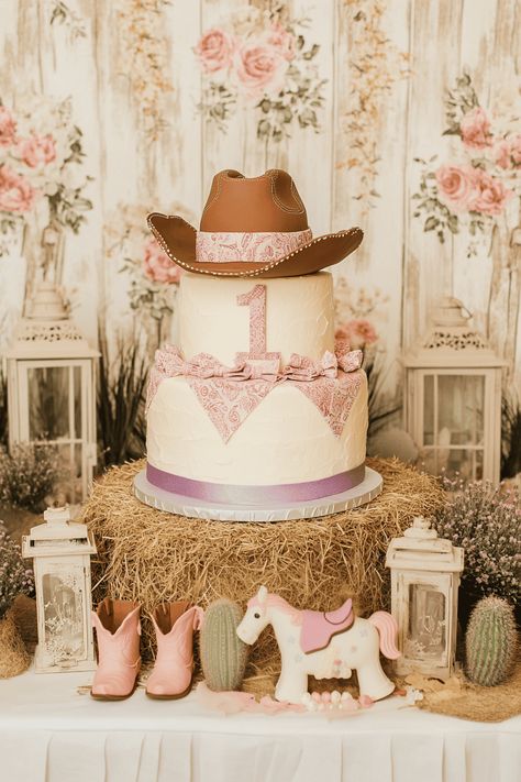 First Rodeo 1st Birthday Party Wildest One In The West Birthday Girl, Baby’s First Rodeo Birthday Theme Girl, Not Her First Rodeo, First Birthday Rodeo Theme Girl, Wild One Western Birthday, My First Rodeo Birthday Girl Cake, Baby Girl First Rodeo Birthday, Ranch Birthday Party Ideas, My First Rodeo Smash Cake