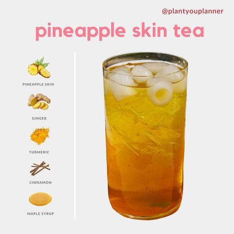 Pineapple Ginger Tea Recipe, Pineapple Infused Water Recipes, Pineapple Morning Drink, Pineapple Rind Tea Recipe, Pineapple Skin Tea Recipe, Pineapple Skin Drink, Pineapple Drinks Healthy, Pineapple Skin Tea Benefits, Pineapple Tea Benefits