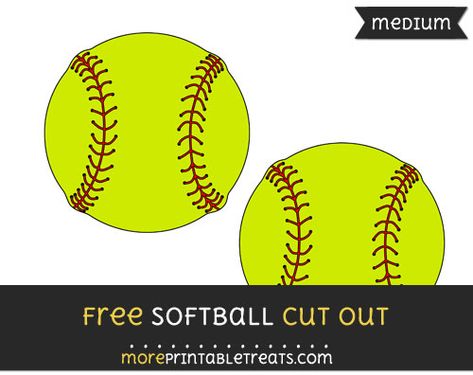 Free Softball Cut Out - Medium Size Printable Softball Bulletin Boards, Free Softball Printables, Softball Template Free Printable, Softball Tags Printable Free, Softball Treats, Baseball Printables, Softball Birthday Parties, Softball Picture, Softball Birthday