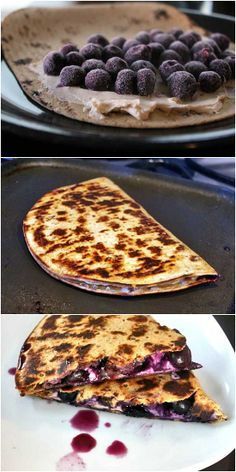 Breakfast Quesadilla, Low Carb Wraps, Blueberry Breakfast, What's For Breakfast, Blueberry Recipes, Think Food, Idee Pasto Sano, Breakfast Brunch Recipes, Quesadillas