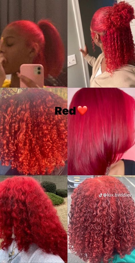 Cute Colors To Dye Your Hair, Hairstyles With Red Hair, Red Hair On Black Women, Colors To Dye Your Hair Black Women, Diy Red Hair, Red Hair Hairstyles, Concert Outfit Black Women, Red Hair Styles, Concert Outfit Black