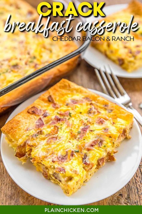 Easy Breakfast Casserole Recipes, Overnight Breakfast Casserole, Plain Chicken, Breakfast Casserole Easy, Make Ahead Breakfast, Breakfast Recipes Casserole, Breakfast Brunch Recipes, Crescent Rolls, Sausage Breakfast