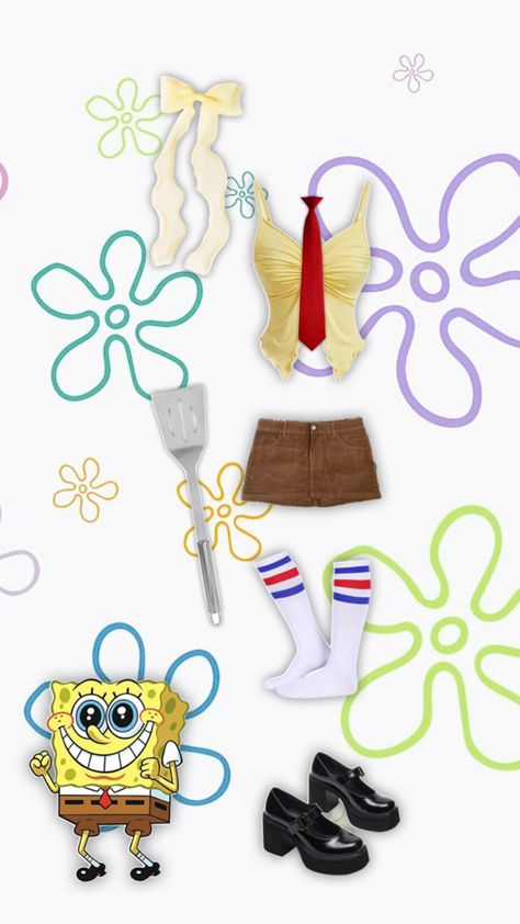 Halloween Costume Ideas Spongebob Halloween Costumes, Squarepants Outfit, Sponge Bob Birthday, Spongebob Costume, Spongebob Halloween, Krusty Krab, Spongebob Party, Halloween Makeup Easy, Alien Stage