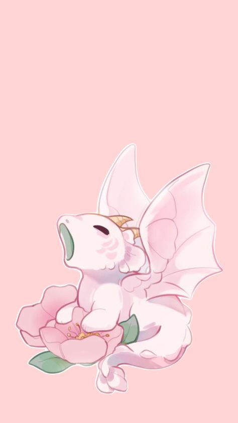 Pink Mythical Creature, Dragon Tails, Chibi Dragon, Cute Dragon Drawing, Mythical Animals, Oc Pokemon, Creatures Art, Pink Dragon, Cute Fantasy Creatures