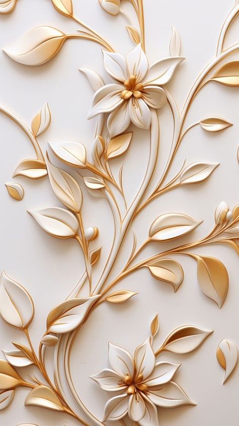 White and gold wallpaper