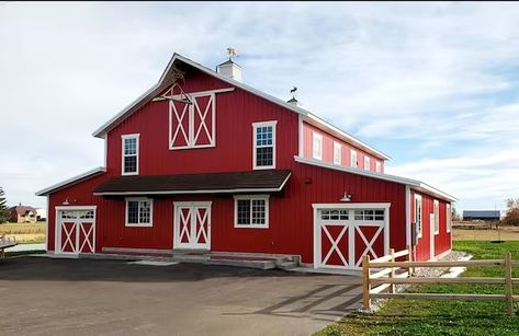 Red Barn Retreat in the Heart of Bloomington - Bloomington Metal Barn House, Barn House Kits, Warehouse Building, Structure Building, Metal Barn Homes, House Kits, Steel Barns, Steel Structure Buildings, Steel Sheds