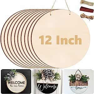 Lightweight wooden rounds for door hangers. Perfect for paint and vinyl. Diy Wood Rounds, Burning Painting, Hantverk Diy, Diy Projektit, Unfinished Wood Crafts, Hanger Diy, Welcome Signs, Wood Circles, Kraf Diy