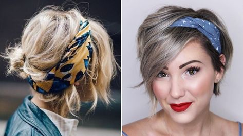 20 Best Accessories for Short Hair How To Wear Bandanas In Hair Short, How To Accessorize Short Hair, Headband And Short Hair, Hair Accessories For Women Short Hair, Best Headbands For Short Hair, Headbands And Short Hair, Cute Headbands For Short Hair, Hair Bands For Short Hair, Short Hairstyle With Headband