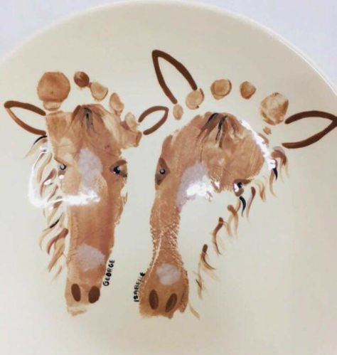 Horse footprints Baby Animals Activities, Horse Crafts For Kids, Crafts For Kids Preschool, Animals Activities, Baby Art Projects, Footprint Crafts, Activities For Preschool, Horse Crafts, Footprint Art