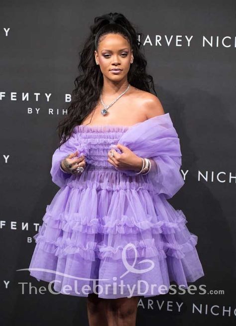 Rihanna Red Carpet, Lilac Party, Tulle Outfit, Rihanna Photos, Gown Styles, Elegant Dresses Classy, Short Gowns, Kate Upton, Birthday Outfits