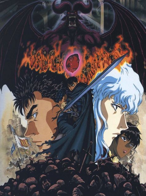 Daily Guts 𒌐 on Twitter: "Tomorrow the Berserk 1997 anime will be available to watch on Netflix! https://t.co/h7KyzF0nwp" / Twitter Guts And Griffith, Berserk Anime 1997, Berserk Anime, Kentaro Miura, Anime Poster, Wall Stickers Home Decor, 5 Anime, Bar Art, Nier Automata