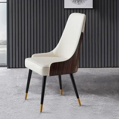 Modern High Back Faux Leather & Bent Board Upholstered Dining Chair Side Chair Grey Dining Chairs Modern, Velvet Dining Room Chairs, Dining Chairs Modern, Simple Dining Chairs, Black Dining Room Chairs, Loveseat Living Room, High Back Dining Chairs, Leather Dining Room Chairs, Gray Dining Chairs