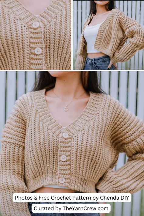 Crocheted Short Sleeve Sweater Pattern, Short Knitted Sweater, Crochet Cropped Jumper, Crochet Cropped Top, Knit Short Cardigan, One Piece Crochet Sweater Free Pattern, Crochet Short Sweater, Crotecht Tops, Crochet Sweaters Women Pattern