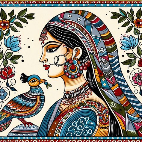 Madhubani Art Design Outline, Mehndi Painting, Madhubani Art Design, Madhubani Paintings Traditional, Kalamkari Design, Mithila Art, Drawing Online, Mithila Painting, Design Outline