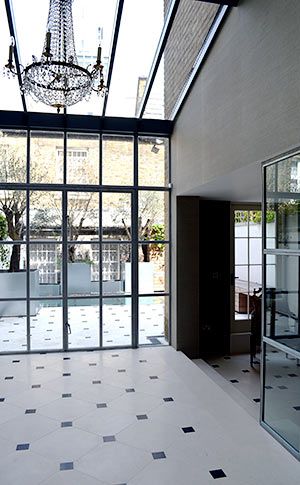 Glass Roof Conservatory, Glass Conservatory Extension, Conservatory Doors, Glass Roof Extension, Conservatory Extension, Glass Conservatory, Basement Room, Knightsbridge London, Fibreglass Roof