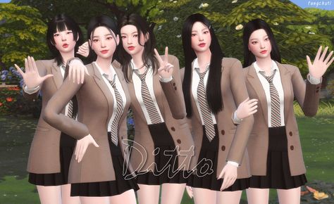 Sims 4 School Uniform, Women Kpop, Zombie Christmas, Red Velet, Sims House Design, Los Sims, Sims4 Cc, Japanese School, Sims 4 Clothing