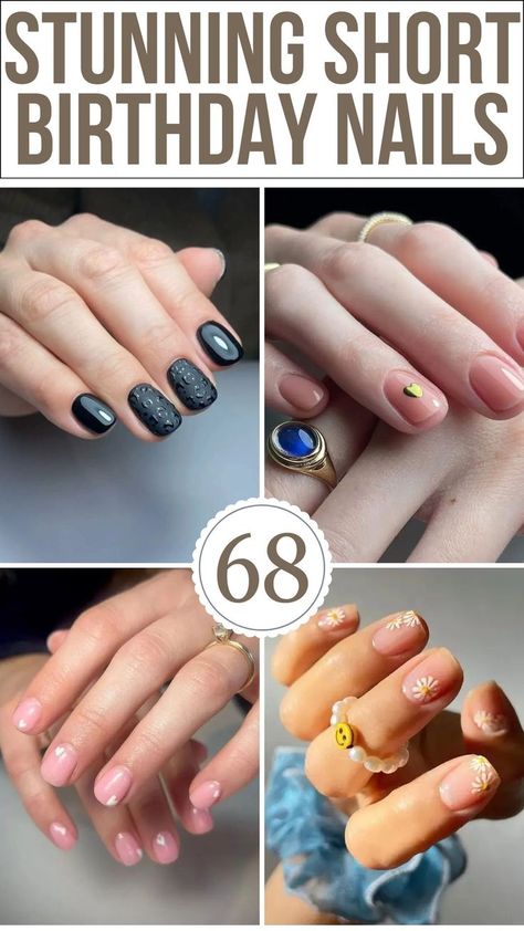 Short Birthday Nail Ideas Party Nails Designs Birthday, Gel Birthday Nails, 21st Birthday Nails Short, Birthday Nails Coffin Short, Simple Birthday Nails Short, Short Birthday Nail Ideas, Birthday Nails Classy Short, 50th Birthday Nails, Birthday Nail Set Ideas Short