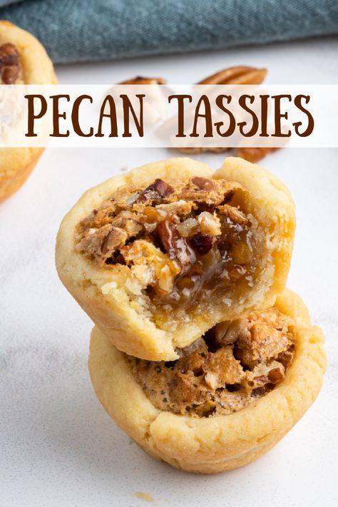 Pecan Tassies recipe from RecipeBoy.com #pecan #tassies #recipe #RecipeBoy Pecan Tassie Recipe, Holiday Recipe Ideas, Tassies Recipe, Pecan Tassies, Mini Pecan Pies, Pecan Pies, Pecan Tarts, Pecan Recipes, Holiday Cooking