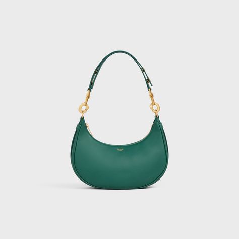 Medium Ava Strap Bag in Smooth Calfskin - Pine Green | CELINE Celine Ava Bag, Celine Ava, Strap Bag, Pine Green, New Media, Bag Straps, Luxury Handbags, South America, Calf Skin