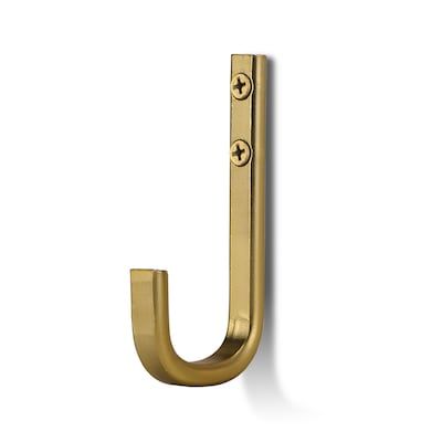 RELIABILT 1-Hook 0.45-in x 3.9-in H Soft Gold Decorative Wall Hook (35-lb Capacity) in the Decorative Wall Hooks department at Lowes.com Gold Hooks, Decorative Wall Hooks, Hat Hooks, Hook Rack, Towel Hooks, Decorative Hardware, Bathroom Hardware, Coat Hooks, Home Hardware