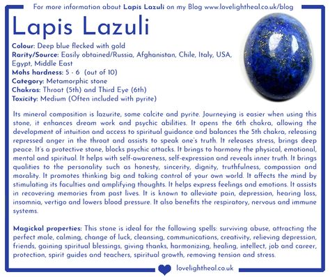 Lapis Lazuli Image Lapis Lazuli Magical Properties, Lapis Lazuli Crystal Benefits, Lapis Lazuli Affirmation, Lapis Lazuli Properties, Crystal Correspondences, Lapis Lazuli Crystal Meaning, Wiccan Designs, Crystal Divination, Crystal Knowledge