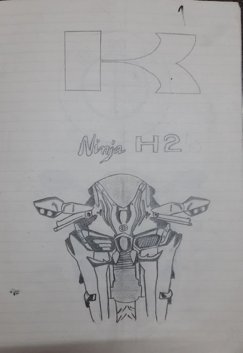 Superbike Drawing, Kawasaki Ninja Drawing, Kawasaki Ninja H2r Drawing, Kawasaki Drawing, Kawasaki Ninja H2, Ninja 500, Kawasaki Ninja H2r, Ninja H2r, Ninja Bike